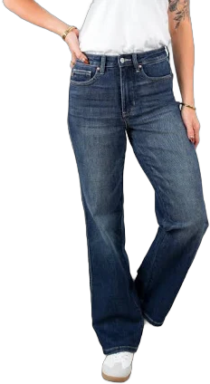 "Judy Blue Timeless Obsession Dark Wash Tummy Control Classic Straight Leg Jeans - 7"