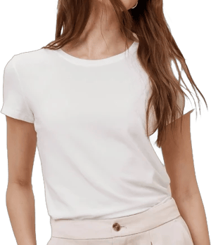 Women's Timeless Crew-Neck T-Shirt White Regular Size XXS