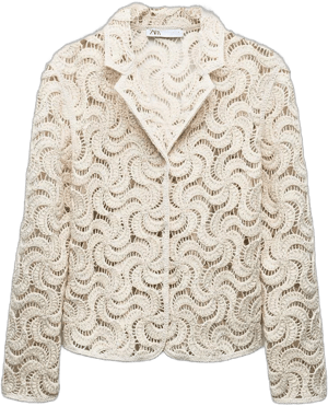 Zara Women's Beaded Open Knit Blazer