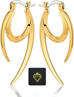 18K Gold Plated Spike Hoop Earrings