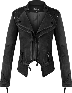 Women's Studded Faux Leather Biker Jacket