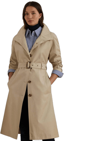 Lauren Ralph Lauren Belted Water Resistant Longline Coat