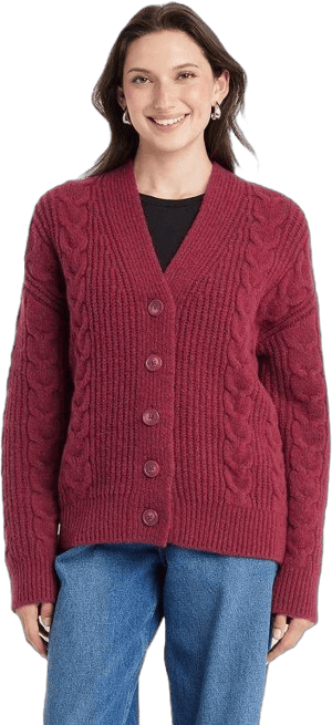 Universal Thread Women's Cable Stitch Cozy Knit Cardigan