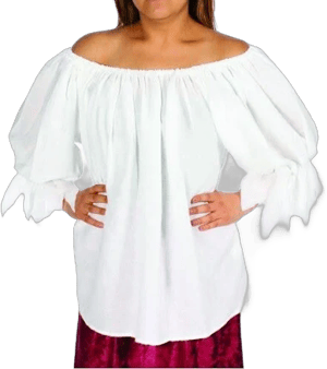 Adult Womens Lady Gauze Pirate Blouse Peasant Renaissance Wench