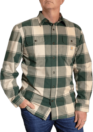 Carhartt Men's Loose Fit Heavyweight Plaid Flannel Shirt