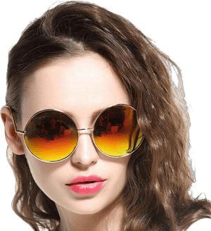 GEELOOK Round Sunglasses for Women Men Classic Oversized Circle Mirrored Hippie Hipster Polarized Sunglasses Metal Frame