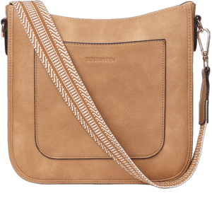 BOSTANTEN Vegan Leather Hobo Crossbody Bag with Guitar Strap