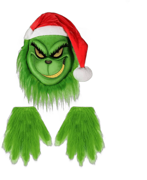 Funny Grinch Costume Furry Latex Mask