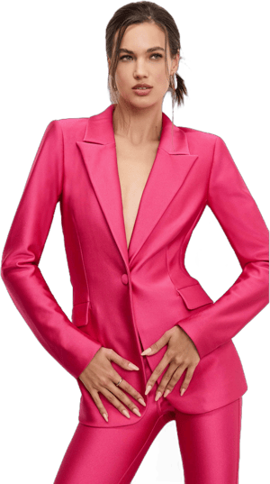 Good American Women's High Shine Compression Sculpted Blazer