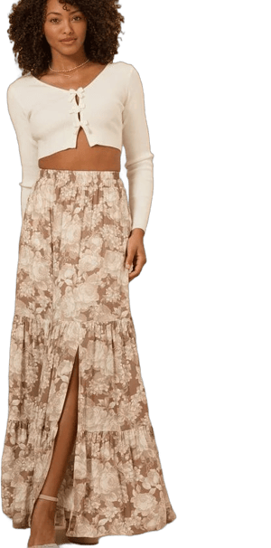 Altar'd State Rynn Floral Rayon Maxi Skirt