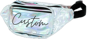 Custom Holographic Metallic Fanny Pack - - Custom Holiday Gift Idea - 90s Outfit Ideas - Bridesmaid Groomsman Gift