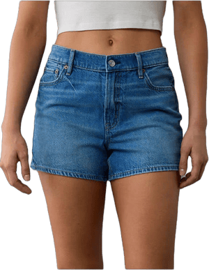 Ae Strigid Women's Super High-Waisted Relaxed Denim Shorts