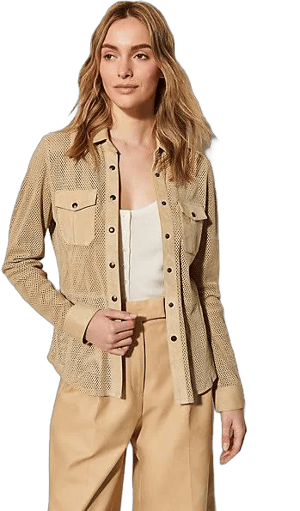 Overland Nora Suede Leather Shirt Jacket