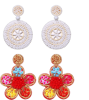 Handmade Bohemia Tropical Beaded Drop Earrings