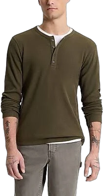 Express Men's Waffle Knit Long Sleeve Henley