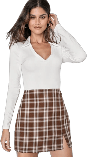 Lulus High-Rise Plaid Mini Skirt