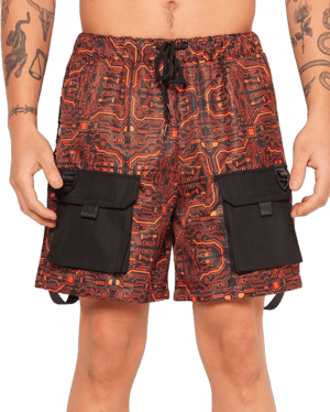 Electro Techno Cargo Shorts iHeartRaves EDC Rave Outfits Rave Clothes