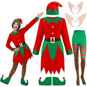 6 Pieces Elf Christmas Costume Set