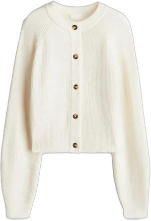 H&M Ladies Rib-Knit Cardigan