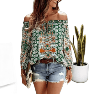 Women's Off Shoulder Floral Blouse