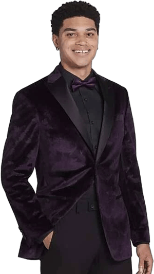 Egara Men's Slim Fit Paisley Velvet Dinner Jacket