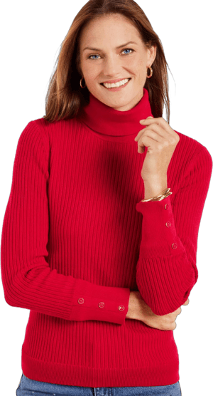 Talbots Women's Misses Ribbed Turtleneck Sweater