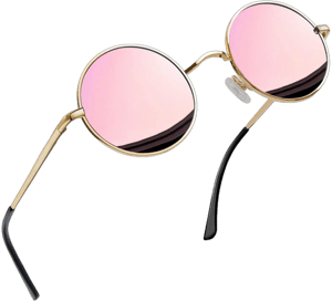 Joopin Polarized Round Sunglasses Circle Hippie Sun Glasses UV400 Teashade Shades for Women Men Halloween