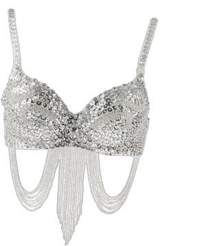 Vintage Sequin Beads Top Bra