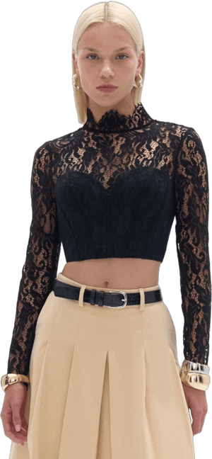 Nocturne Women's Corset-Look Lace Blouse