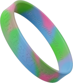 Rapidwristbands Custom Swirl Rubber Wristbands