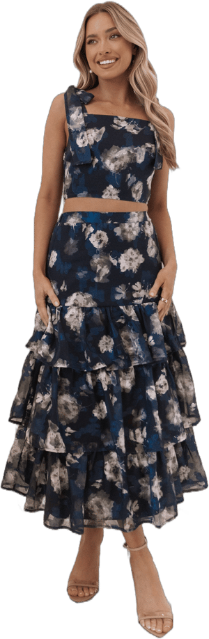 Petal & Pup Olivia Floral Crop Top & Skirt Set