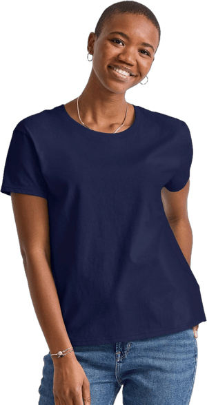 Hanes Essentials Womens T-Shirt 100% Cotton Relaxed-Fit Tee