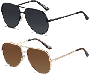 ANDWOOD Oversized Aviator Sunglasses