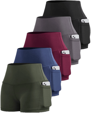 Women's High-Waisted Yoga Shorts with Pockets