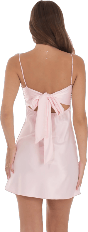 Lucy in The Sky Satin Sweetheart Neck Dress