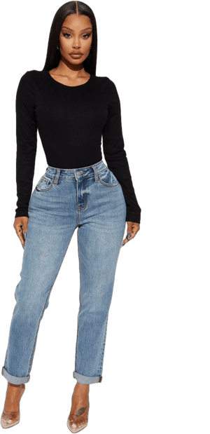 Fashion Nova Women's Listen to Me 90's High Rise Mom Jeans