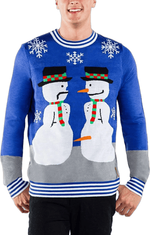 Tipsy Elves Men's Snowman Nose Thief Ugly Christmas Sweater