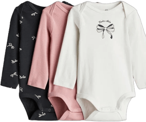 Baby - Pink 3-pack Printed Jersey Bodysuits - Size: 9M (6-9M) - H&M