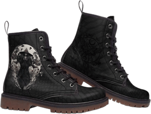 Witchy Vegan Leather Lace-Up Boots