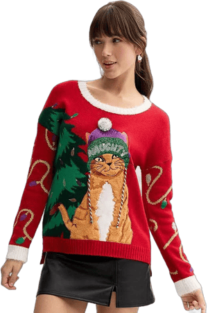 Juniors Plus Jollidays 3D Holiday Sweater