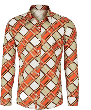 1970s Disco Paisley Long Sleeved Button Up Shirt