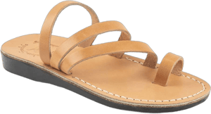 Jerusalem Sandals Women's Nora Leather Strappy Flat Sandal