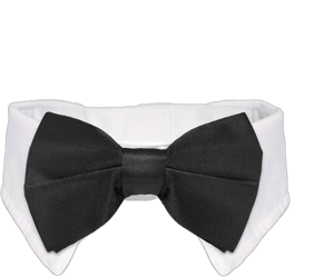 Cat Tuxedo Collar KOOLMOX Black Dog Bow Tie with Handcrafted Adjustable Suit White Collar