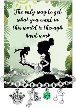 Princess Tiana Bracelet Princess With Frog Inspired Gift Cartoon Movie Fans Gift Princess Tiana Jewelry