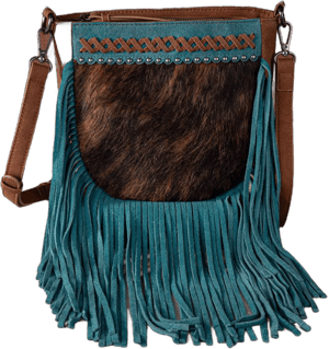 Trinity Ranch Cowhide Leather Fringe Crossbody Bag