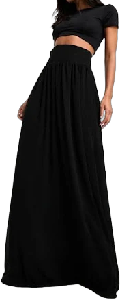 TFNC pleated maxi skirt in black