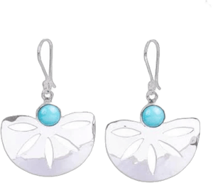 Modern Taxco Silver and Natural Turquoise Earrings