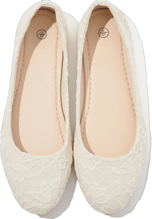 Women's Round Toe Lace Ballet Flats