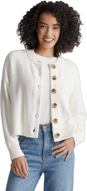 Quince Women's Cropped Organic Cotton Cardigan