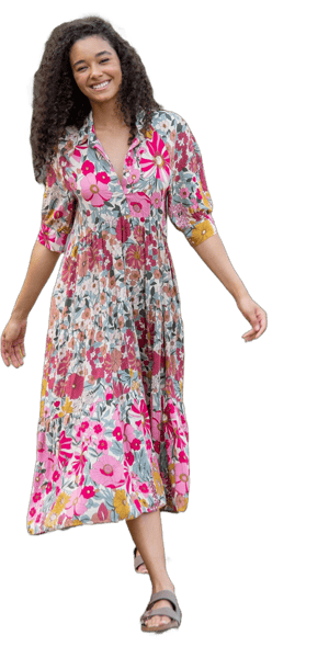 Natural Life Rebecca Vintage Floral Midi Dress